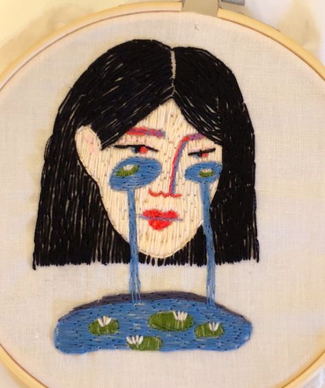 https://at.tumblr.com/homojuku/loveletter2you-finished-my-embroidery-based-on/kp2vaj5wp4mq Embroidery Portrait, Embroidered Portrait, Textile Art Embroidery, Diy Bead Embroidery, Sewing Embroidery Designs, Free Embroidery, Embroidery Inspiration, Embroidery Tutorials, Diy Beads