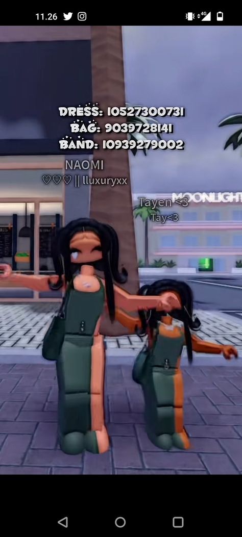 Couple Outfits Matching, Baddie Dresses, Blocksburg Outfit Codes￼, Code Clothing, Code Clothes, Imvu Outfits Ideas Cute, Black Hair Roblox, Aesthetic Roblox Royale High Outfits, Box Braids Hairstyles For Black Women