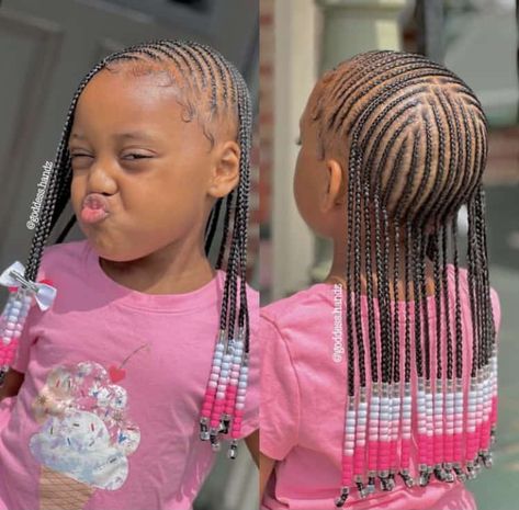 Braids for Kids- 70 Kids Braids with Beads Hairstyles Toddler Girl Braids, Braids With Beads Hairstyles, Back Braids, Kids Braids With Beads, Beads Hairstyles, Black Baby Girl Hairstyles, Daughter Hairstyles, Black Kids Braids Hairstyles, Side Braids