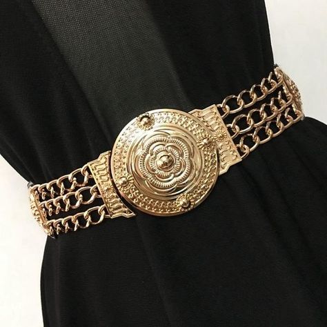 Gold Metal Belt, Belt For Dress, Flower Belt, Women Flower, Chain Belts, Gold Chain With Pendant, Golden Chain, Gold Belts, Chain Fashion