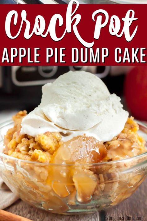 Apple Pie Dump Cake, Dump Cake Crockpot, Crockpot Apple Dump Cake, Crock Pot Pumpkin, Crockpot Pumpkin, Crockpot Cake, Cake Mix Cobbler, Apple Dump Cake Recipe, Pumpkin Crockpot