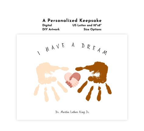 Handprint Template, Mlk Jr Day, Kindergarten Activity, Activity Preschool, Day Template, Mlk Day, Classroom Activity, Mlk Jr, Handprint Craft