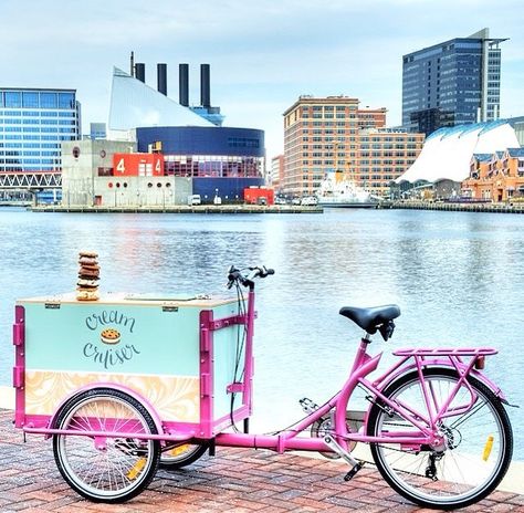 Tenant Gifts, Ice Cream Carts, Ice Cream Bike, Cold Snacks, Bike Cart, Ice Cream Business, Cart Ideas, Ice Cream Cart, Diy Ice Cream