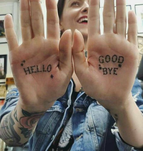 Good Bye Tattoo, Goodbye Tattoo, Hand Palm Tattoos, Spray Tattoo, Ouija Tattoo, Ankle Foot Tattoo, Tattoo Transfer Paper, Tattoo Practice Skin, Occult Tattoo