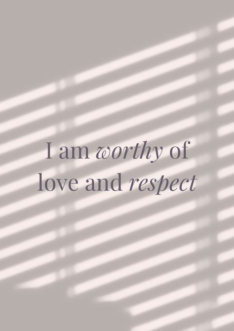 I am worthy of love and respect. Embrace your inner beauty and show yourself the love you deserve. #SelfLove #SelfWorth #LoveYourself I Am Worthy Of Love, 2025 Goals, Deserve Love, Worthy Of Love, Show Yourself, I Am Worthy, I Deserve, Love And Respect, Inner Beauty