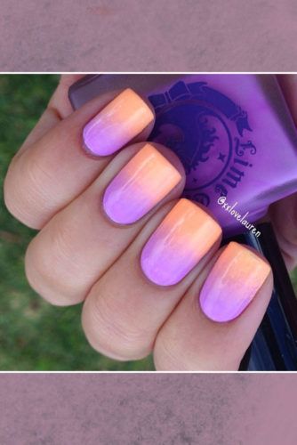 Orange Ombre Nails, Glam Ideas, Short Coffin Nails Designs, Nail Design Glitter, Purple Ombre Nails, Sunset Nails, Disney Nail, Unghie Sfumate, Tutorial Ideas