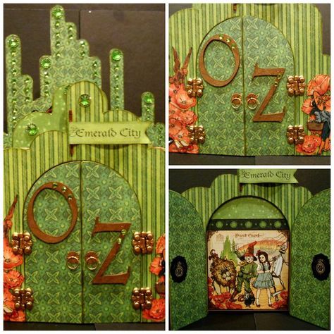 Graphic 45 Magic of Oz/Leaky Shed Emerald City Chipboard Album Wizard Of Oz Play, Wizard Of Oz Musical, Wizard Of Oz Decor, Magic Of Oz, Wizard Staff, Figure Drawings, Snow White Party, Magical Land, Land Of Oz