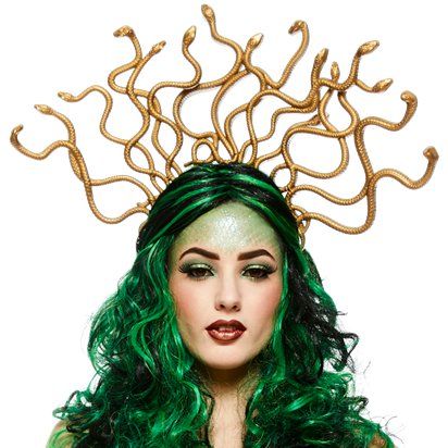 Medusa Headband - Women's Halloween Headband front Green Wig Costume, Diy Medusa Costume, Snake Headband, Medusa Headpiece, Kid Costume, Medusa Costume, Christmas Dress Up, Wig Costume, Halloween Party Gifts