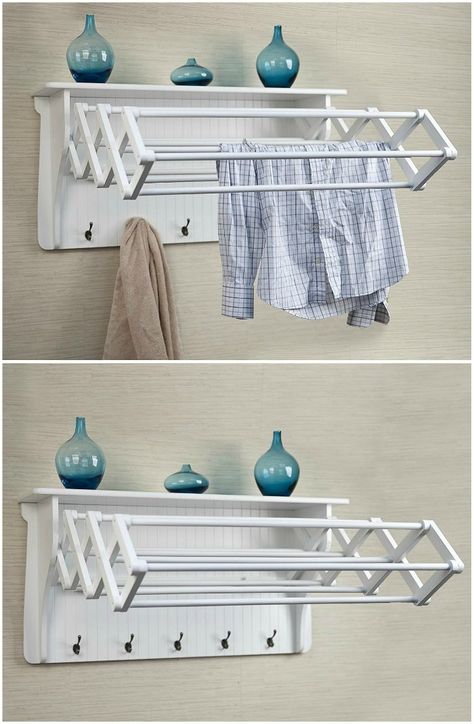 10 space-saving drying racks for small spaces - Living in a shoebox  #laundry Shoebox Diy, Diy Space Saving, Kitchen Furniture Storage, Diy Space, Diy Bathroom Storage, Drying Racks, Drying Rack Laundry, Small Laundry, Clothes Drying Racks