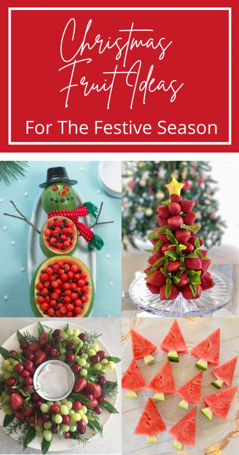 Fruit Platers Ideas Christmas, Christmas Theme Fruit Ideas, Fresh Fruit Christmas Tree, Easy Christmas Fruit Ideas, Christmas Fruit Appetizers For Party, Fruit Christmas Trees, Fruit Skewers Christmas, Christmas Fruit Platter Kids, Christmas Fruit Tree Ideas