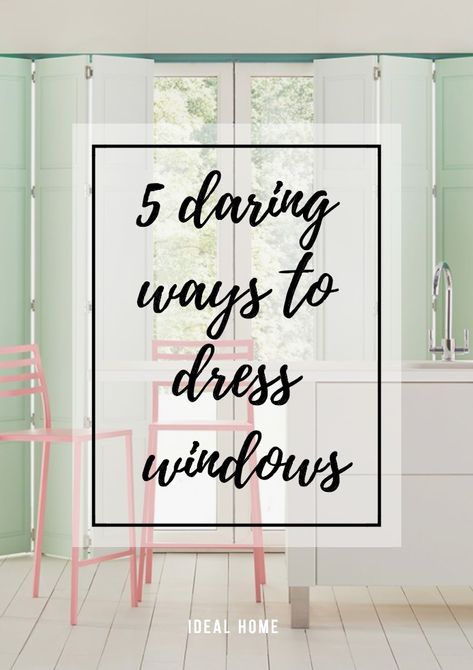 Choose curtains, shutters and blinds in inspirational colours, patterns or combinations of both to give your room bold designer style. The ranges from Hillarys offer a huge choice, so here’s our pick of the most striking ways to dress your windows for spring... #windows #spring #daring #interiors Huge Windows Bedroom, Window Coverings For Tall Windows, How To Dress Small Windows, Window Dressings Ideas, How To Dress A Window, Window Dressing Ideas Bedroom, Shutters And Curtains Together, Curtains Over Shutters, Dressing Windows