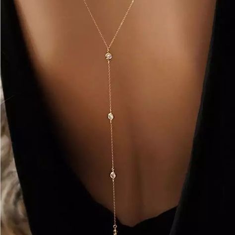 Boho Gold Bikini Crystal Wedding Summer Dress Backdrop Back Necklace Jewelry Wedding Summer Dress, Black Metal Necklace, Black Round Sunglasses, Gold Beach, Charm Choker Necklace, Chunky Chain Necklaces, Back Necklace, Gold Long Necklace, Wedding Summer