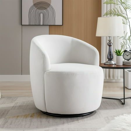 Introduction: This modern swivel accent barrel chair is a perfect addition to any room in your home! No matter where you put it, whether it is your living room, family room, bedroom or office, this chair is the ideal choice for satisfying your needs. Specifications Product Name: Velvet Swivel Accent Chair/Swivel Barrel Chair Dimensions (inch): 25.2inchL*25.2inchW*28inchH N.W./G.W.: 26.4/30.8LBS Weight Capacity: 250lbs Material: Faux Fur/Teddy Fabric, Foam, Solid wood, Plywood, Metal Leg Color: B Vr Gaming, Swivel Club Chairs, Accent Seating, Movie Watching, Teddy Fabric, Nursery Chair, Velvet Accent Chair, Single Sofa Chair, Swivel Barrel Chair