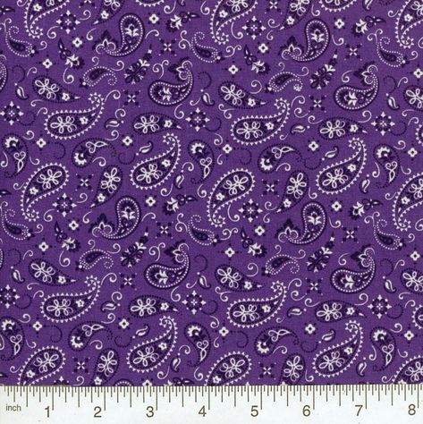 Bandana Quilt, Purple Bandana, Paisley Bandana, Paisley Fabric, Purple Paisley, Purple Fabric, Cotton Quilting Fabric, Fabric Remnants, Paisley Design