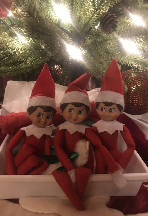 Elf on the shelf. Hi! Hello! We’re back! We’re awake! #elfontheshelf #elves #wereback Christmas Wallpaper Elf On The Shelf, Elf On The Shelf Wallpapers, Aesthetic Elf On The Shelf, Elf On The Shelf Aesthetic, Elf On The Shelf Wallpaper, Elf On The Shelf Pictures, Elf Core, Preppy Xmas, Elf Is Back Ideas