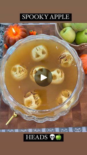 65 reactions | SPOOKY APPLE HEADS 💀🍏 add these to your cider for a spooky surprise!! *Pumpkin drink dispenser linked in bio in my LTK | Ryan Armendariz | Bradley Thomas Turner · Spooky Season (Single Version) Halloween Drink Dispenser Ideas, Halloween Cider, Pumpkin Drink, Pumpkin Drinks, Apple Head, Halloween Food Treats, Halloween Drinks, Halloween Food, Drink Dispenser