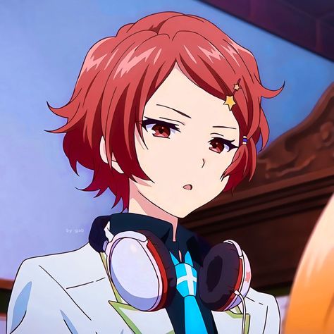 Short Red Hair Character, Red Haired Anime Characters, Short Red Hair Anime, Red Anime Icon, Red Haired Character, Red Hair Anime Pfp, Myriad Colors Phantom World, Redhead Witch, Strawberry Red Hair