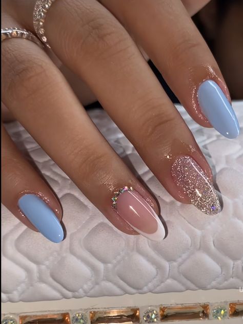 Cinderella Inspired Nails, Party Nails Designs, Oval Nail Designs, Diva Nails, Grunge Nails, Girly Acrylic Nails, Uñas Acrilicas, Nagel Inspo, Nails Desing