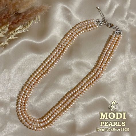 ✨ A Touch of Elegance in Every Strand ✨ Elevate your style with our stunning three layered peach pearl necklace, crafted from authentic, half round-shaped pearls that radiate timeless beauty. 🌸 At Modi Pearls, we believe in offering only the finest quality pearls. Each piece comes with a certificate of authenticity, ensuring you wear nothing but the best. Whether it’s a gift for someone special or a treat for yourself, this pearl necklace is perfect for adding grace and charm to any look. ... Elevate Your Style, Timeless Beauty, Your Style, Pearl Necklace, The Originals, Gifts, How To Wear, Beauty, Quick Saves