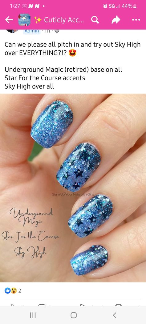 Color Street Sky High Combo, Sky High Color Street, Color Street Sky High, Color Street Nails Combos, Mani Ideas, Nail Color Combos, August Nails, September Nails, October Nails