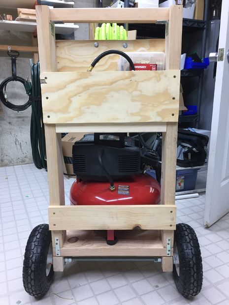 Air Compressor Cart, Compressor Cart, Wood Cart, Garage Workshop Organization, Power Tool Storage, Garage Organization Diy, Garage Tool Storage, Woodworking Shop Projects, Shed Colours