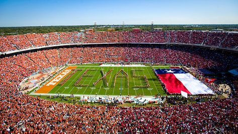 The Anatomy of the Red River Rivalry University Of Texas Football, Ut Game, Red River Rivalry, Ut Football, Longhorns Football, Marching Bands, Football Schedule, Texas Football, Texas Towns