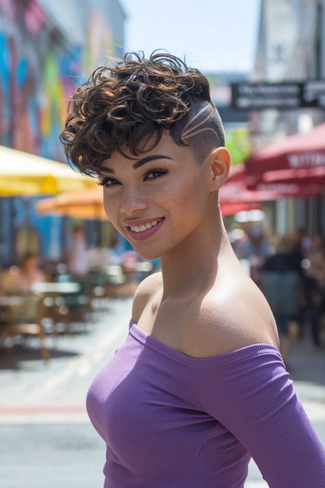 Embrace a stunning twist on classic curly hairstyles with shaved sides for an edgy vibe. This medium length curly look combines the fullness of natural curls with sleek shaved sides, making it perfect for those who love a unique style. Whether you're rocking a messy hair vibe or keeping it cute and baddie, this hairstyle is a showstopper! #curlyhairstyles #shavedsides Classic Curly Hairstyles, Hairstyles With Shaved Sides, Curly Undercut, Braids With Shaved Sides, Shaved Side Hairstyles, Shaved Sides, Messy Hair, Chic Look, Curly Hairstyles