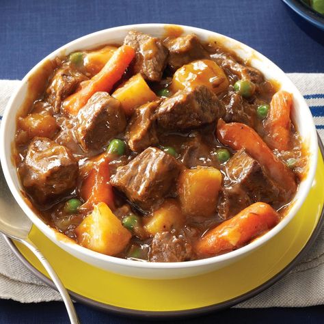 Slow Cooker Beef Vegetable Stew Recipe -Come home to warm comfort food! This beef stew is based on my mom’s wonderful recipe, but I adjusted it for the slow cooker. Add a sprinkle of Parmesan to each bowl for a nice finishing touch. —Marcella West, Washburn, Illinois Vegetable Beef Stew Recipe, Warm Comfort Food, Beef Vegetable Stew, Stew Crockpot, Slow Cooker Recipes Beef Stew, Vegetable Stew Recipe, Crockpot Recipes Beef Stew, Beef Stew Crockpot, Jambalaya Recipe