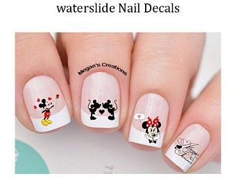 Nail Art Red, Disney Inspired Nails, Minnie Mouse Nails, Cruise Nails, Mickey Nails, Nail Water Decals, Nail Art Decals, Nail Art Disney, Nails For Kids