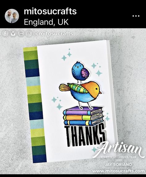 Thank U Cards, Card Making Ideas, Bird Stamp, Make Your Own Card, Bird's Eye View, Bee Cards, Cardmaking And Papercraft, Up Book, Bird Cards