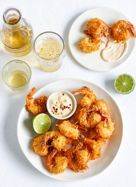 Coconut Prawns with Chilli Lime Mayo » Dish Magazine Prawn Starters, Coconut Prawns, Raw Prawns, New Zealand Food, Shrimp Appetizers, Yummy Seafood, Winter Dishes, Artisan Food, Dinner Appetizers