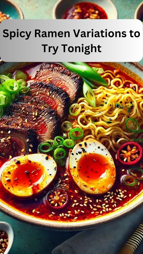 This is more than just a dish; it's an experience. The fiery heat of chili paired with umami-rich broth creates a culinary adventure in every bite. From spicy beef ramen to creamy tonkotsu variations, there’s a bowl for every palate.
#spicyramen
#spicy
#ramen
#ramenvariations Spicy Shoyu Ramen, Spicy Ramen Bowl Recipe, Short Rib Ramen Recipe, Beef Ramen Soup Recipes, Spicy Ramen Broth Recipe, Spicy Ramen Broth, Beef Ramen Soup, Spicy Beef Ramen, Spicy Beef Soup