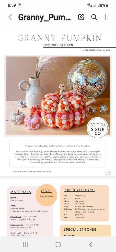 Crochet Granny Pumpkin, Granny Pumpkin Crochet, Granny Square Pumpkin Pattern, Granny Square Pumpkin, Trending Crochet Patterns 2024, Crochet Fall Patterns Free, Crochet Fall Ideas, Pumpkin Granny Square, Fall Crochet Ideas