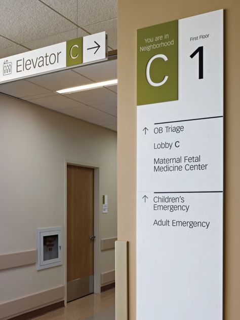 --- From: Chris Calori, David Vanden-Eynden - Signage and Wayfinding Design_ A Complete Guide to Creating Environmental Graphic Design Systems-Wiley (2015) Office Signage Design, Directory Signage, Hospital Signage, Hospital Sign, Room Signage, Modern Hospital, Door Signage, Hospital Signs, Wayfinding Signage Design