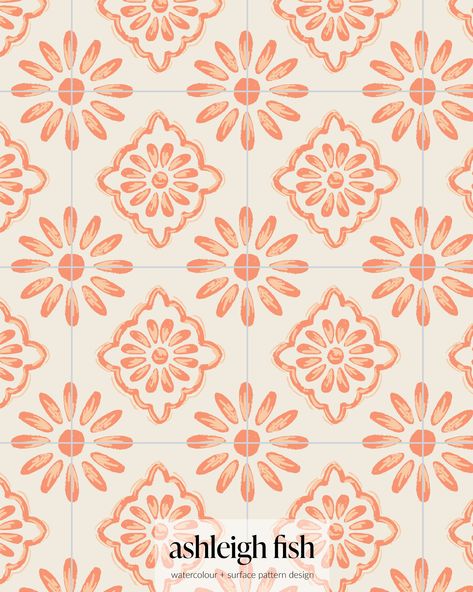 Beautiful Italian tiles from my Mediterranean Summer Collection. Do you love the blue or peach best? #italiantilepattern #artlicensing #artforlicensing #illustration #licensingartist #surfacepatterndesign #surfacepatterndesigner #mediterraneantilespattern #mediterraneantilesquilt #summerpattern Mediterranean Design Graphic, Italian Patterns, Italian Motifs, Italian Spritz, Mediterranean Pattern, Italian Tiles Pattern, Tile Painting, Italian Pattern, Bobbie Goods