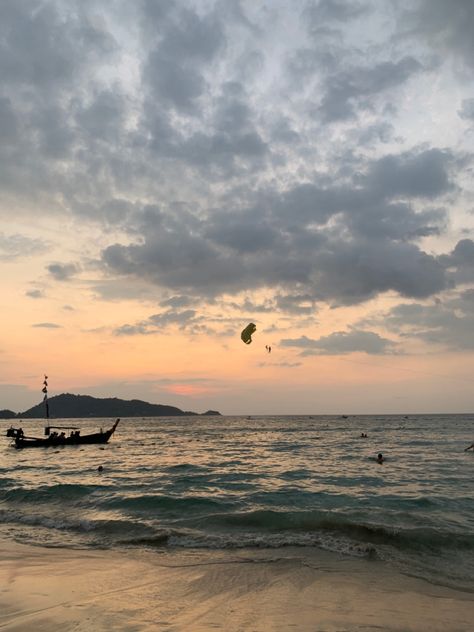 patong beach. phuket. thailand. sunset. boat. beach. ocean. Boat Beach, Patong Beach, Phuket Thailand, 2024 Vision, Phuket, Vision Board, Thailand, Quick Saves