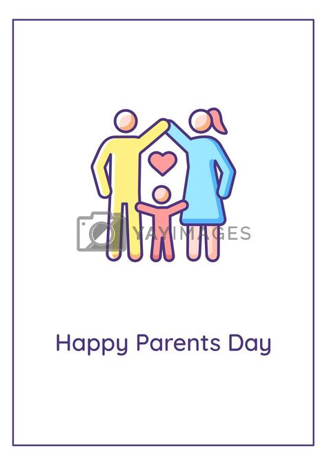 Happy Parents Day Card, Parents Day Card, Happy Parents Day, Christmas Cards Handmade Kids, Happy Parents, Parents Day, Handmade Kids, Yay Images, Creative Illustration