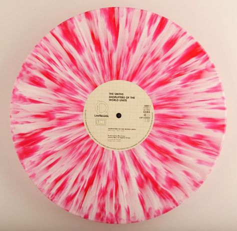 The Smiths – Shoplifters Of The World Unite white & pink splatter vinyl Shoplifters Of The World, Record Painting Ideas, Vinyl Record Art Ideas, Painted Records, Vinyl Paintings, Cd Wall Art, Vinyl Art Paint, Record Wall Art, Record Painting