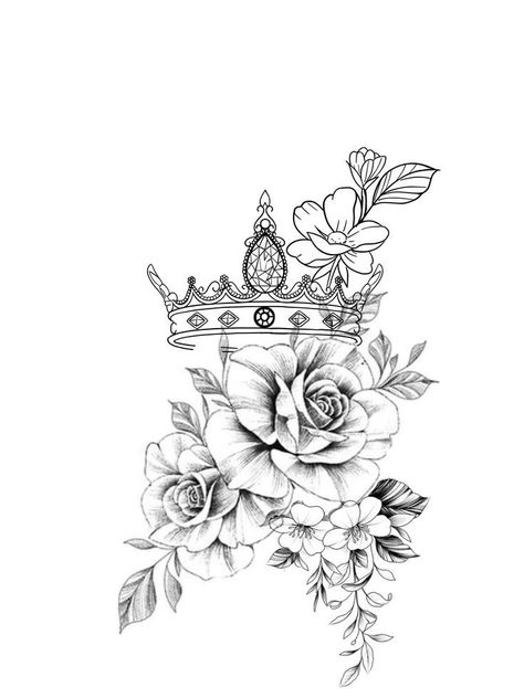 Crown Shoulder Tattoos For Women, Crown And Flower Tattoo, Rose And Crown Tattoo, Tiara Tattoos For Women, Rose Shoulder Tattoos For Women Unique, Crown Tattoos For Women, Crown Tattoos, Rose Shoulder Tattoo, Tattoos To Cover Scars