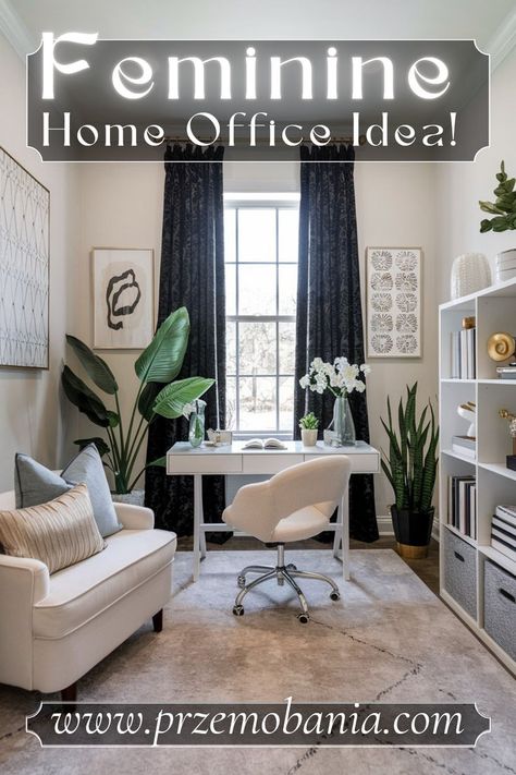 Create a chic home office by combining elegant and cozy touches. 🪞🌸 Use feminine office decor like soft colors, plush chairs, a vintage office aesthetic. 🌿✨ Add small decor accents for a feminine library feel. 📚🖋️ Opt for a cozy work from home setup with warm lighting and stylish storage. Blend comfort and elegance for an inspiring space. #feminineoffice #homeofficedesign #chichomeoffice #vintageofficeaesthetic #cozyworkfromhome #homeofficebohochic #girlyhomeoffice #femininehomeofficeclassy Feminine Library, Vintage Office Aesthetic, Feminine Home Office Classy, Scandi Boho Interior, Girly Home Office, Feminine Home Office, Feminine Home Office Ideas, Home Office Decor For Women, Work From Home Setup