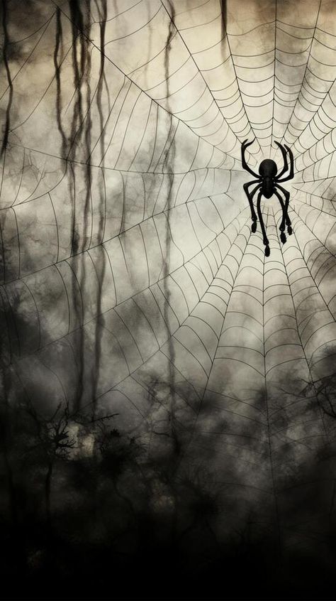 AI generated Spooky elegance Grunge spider web on foggy background for Halloween Vertical Mobile Wallpaper Spider Astethic, Spider Web Wallpaper, Foggy Background, Spider Aesthetic, Pin Wall, Spider Net, Spider Wall, Spiders Scary, Spooky Spiders