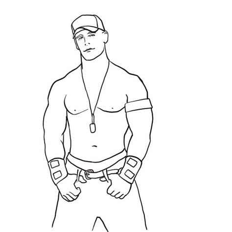 John Cena Tattoo, John Cena Videos, John Cena Birthday, Jone Cena, Wwe Coloring Pages, Men Coloring Pages, Fun Crafts For Teens, Sports Coloring Pages, Sketch Free