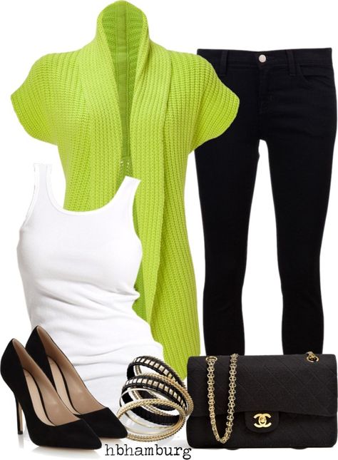 "No. 191 - Kiwi" by hbhamburg ❤ liked on Polyvore Lime Pants Outfit, Lime Green Shirt Outfit, Lime Pants, Green Shirt Outfit, Pants Fall Outfit, Lime Green Pants, Sassy Style, Random Fashion, Summer Office