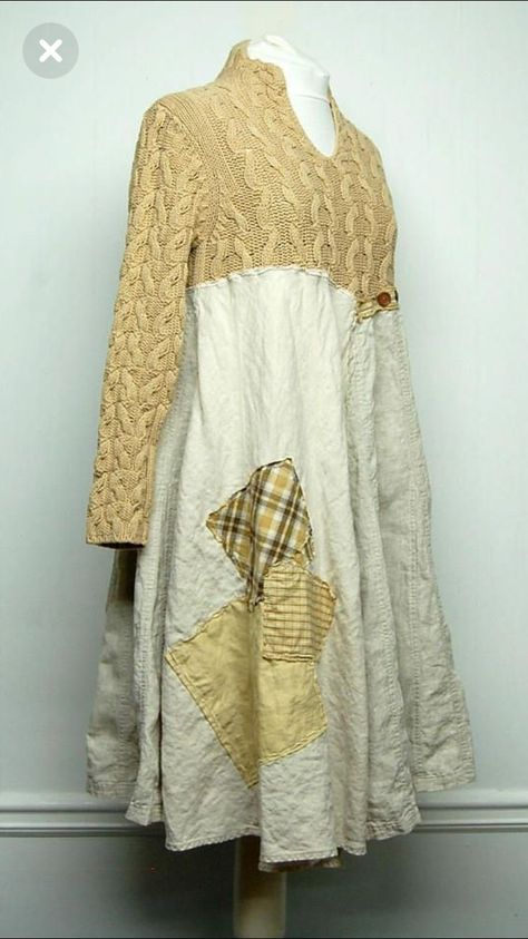 BOHO CHIC Shabby Chic Dress, Clothing Upcycle, Repurposed Clothing, Altered Couture, Diy Fashion Clothing, Altering Clothes, Dress Linen, Creation Couture, Recycle Clothes