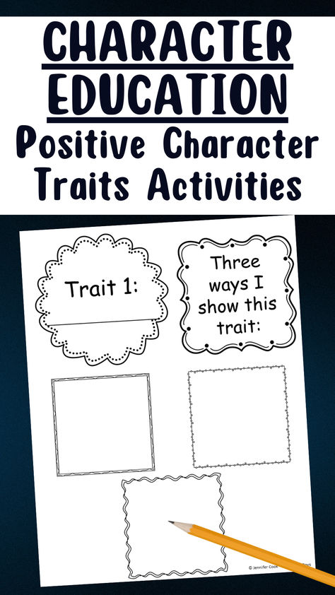 This is a great positive character traits activity to complete with students where they think about positive character traits they have. Students decide on two character traits they think they show off well. They fill out the graphic organizers and complete the light bulbs.

If you teach an older grade, you can discuss positive and negative connotation while brainstorming positive traits. Character Trait Of The Month Bulletin Board, Character Traits Writing, Character Traits Activities, Positive Character Traits, Positive Traits, Good Character, Character Traits, Word Bank, Character Trait