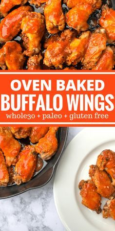 Paleo Wings, Oven Baked Buffalo Wings, Gluten Free Wings, Wings Recipe Oven, Baked Buffalo Chicken Wings, Baked Hot Wings, Buffalo Chicken Wings Recipe, Oven Chicken Wings, Baked Buffalo Wings