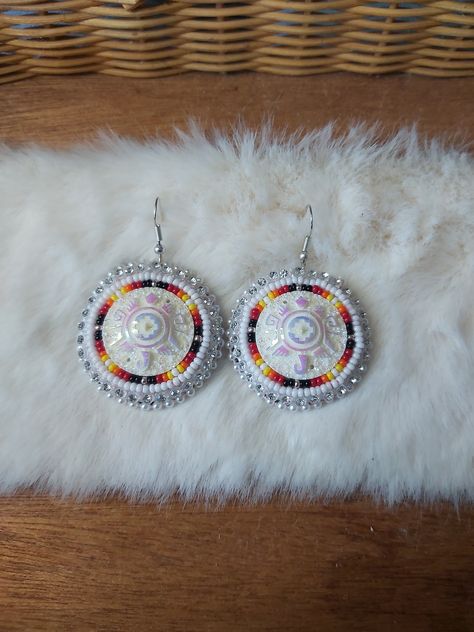 Fancy Shawl Regalia, Native American Beadwork Earrings, Fancy Shawl, Beadwork Earrings, Drawing Prompts, Native American Beaded Earrings, Native American Crafts, Creative Drawing Prompts, Native American Beadwork