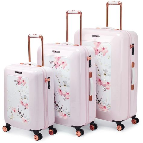 Ted Baker Oriental Blossom Suitcase - Small (370 CAD) ❤ liked on Polyvore featuring bags and luggage Pink Luggage, Cute Suitcases, Travel Bag Set, Cute Luggage, Stylish Luggage, Old Suitcases, Best Luggage, Trolley Bags, Travel Bug