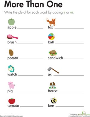 On this second grade reading worksheet, kids practice adding "s" or "es" to singular nouns to change them to plurals. S Or Es Worksheet, Nouns Worksheet Kindergarten, Plurals Worksheets, Plural Nouns Worksheet, Worksheets For Class 1, Singular And Plural Nouns, Grammar For Kids, Nouns Worksheet, Teaching English Grammar