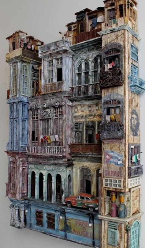 Sculptures Céramiques, Cultural Architecture, Cardboard Art, Tableau Art, Miniature Houses, Assemblage Art, Driftwood Art, Fairy Houses, Fairy House